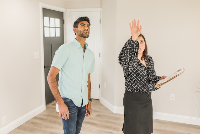 property manager showing rental unit to a prospective tenant