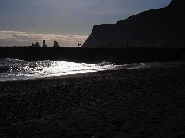 Silhouette of coast
